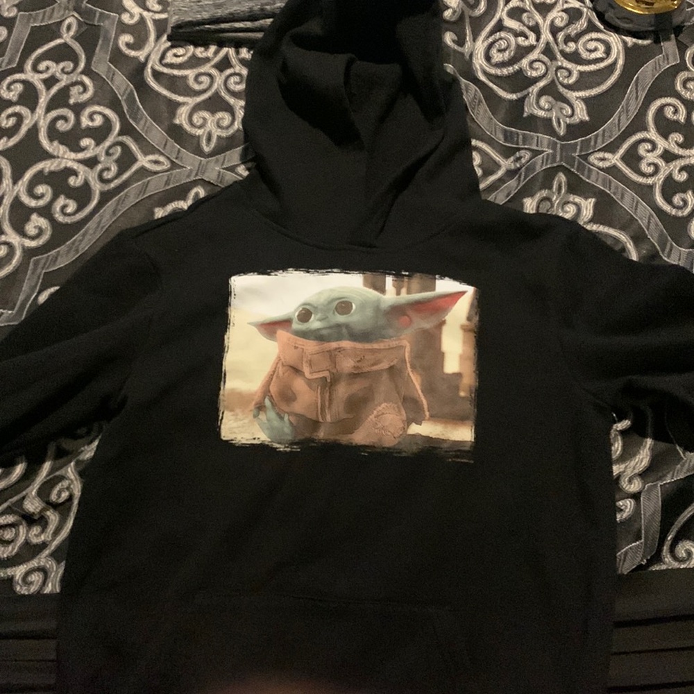 Boys Black Grogu Hoodie